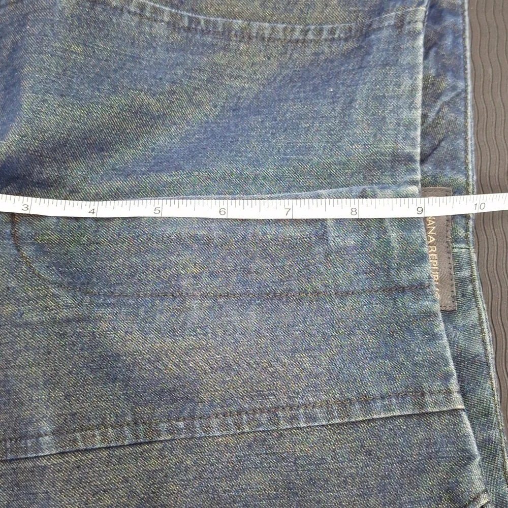 BANANA REPUBLIC Y2K Vintage Metallic Bell Bottom Flare Jeans No Front Wa… - Picture 8 of 9